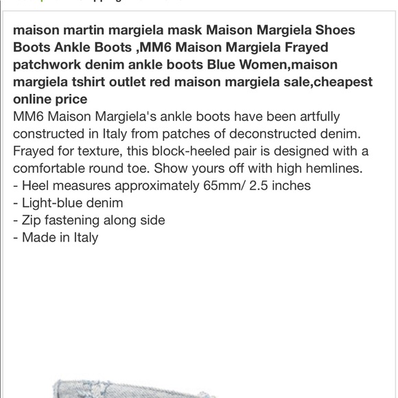 MM6 blue denim ankle boots - Picture 3 of 8